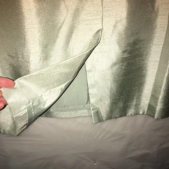 Sag Harbor Suit Petite Size 8P Seafoam Silvery Green Long Sleeve- Skirt Set - Picture 10 of 16